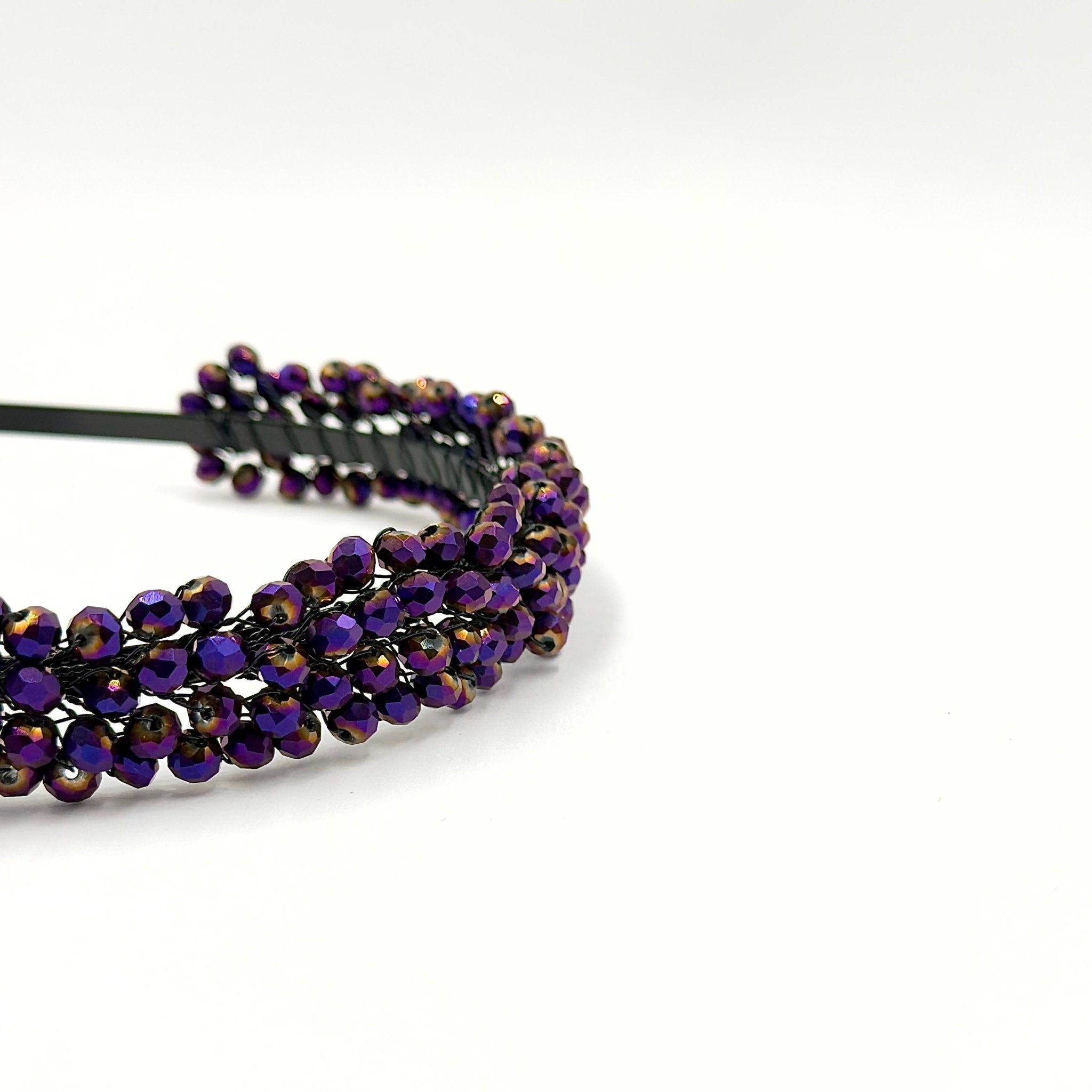 Braut Haarreif Violett Kristall Strass Draht Haarband Haarschmuck - AVYRAA BRIDAL