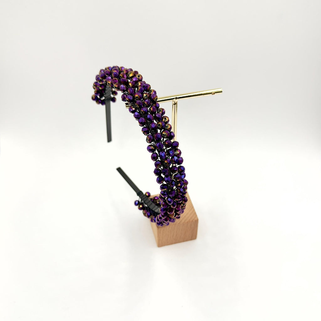 Braut Haarreif Violett Kristall Strass Draht Haarband Haarschmuck - AVYRAA BRIDAL