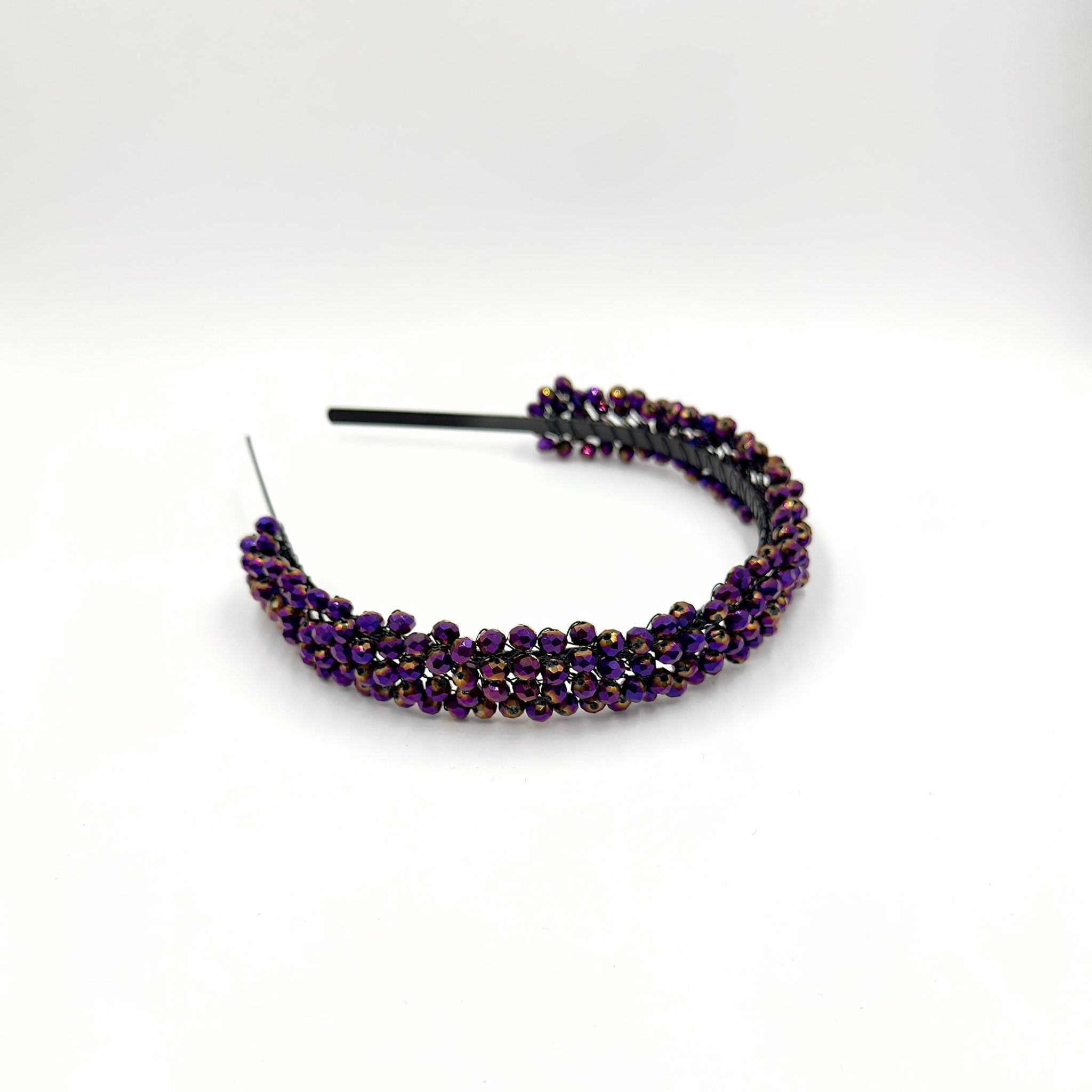 Braut Haarreif Violett Kristall Strass Draht Haarband Haarschmuck - AVYRAA BRIDAL