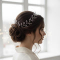 Braut Haarschmuck Kristall Hair Vine – Silberdraht mit hellrosa & dunkelrosa Kristallen, flexibel 8–30 Inc - AVYRAA BRIDAL