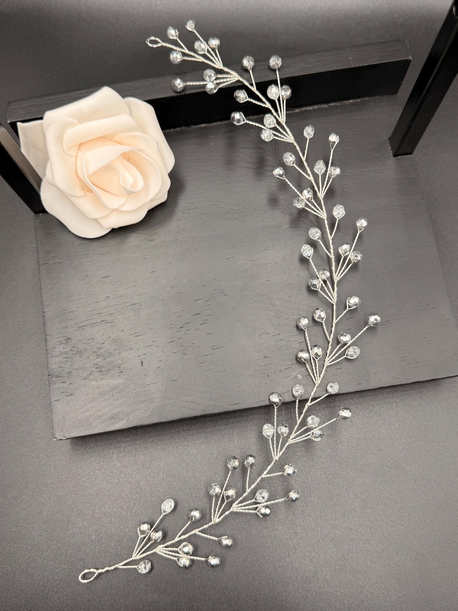Braut Hair Vine Bicolor Silber Kristall Silberdraht Haarschmuck - AVYRAA BRIDAL