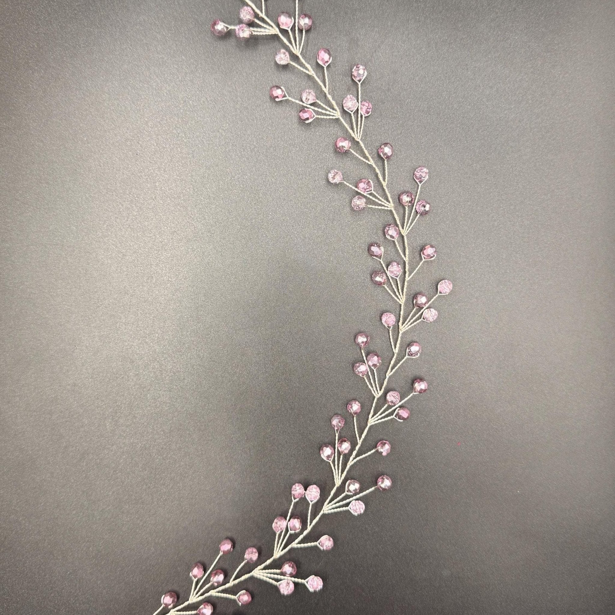 Braut Hair Vine Rosa Kristall Flexibel Lineares Haarband Haarschmuck - AVYRAA BRIDAL