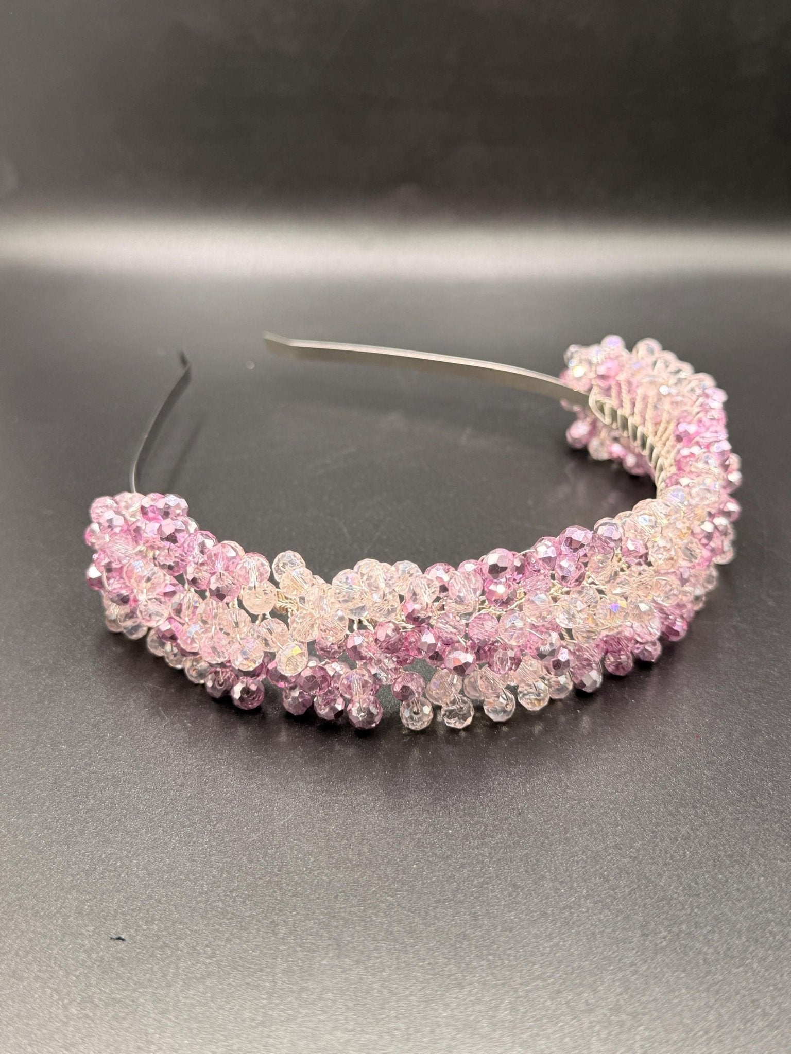 Braut Tiara aus Kristall in Rosa – Handgefertigter Kristall Haarreif für Hochzeit, romantischer Braut Haarschmuck - AVYRAA BRIDAL