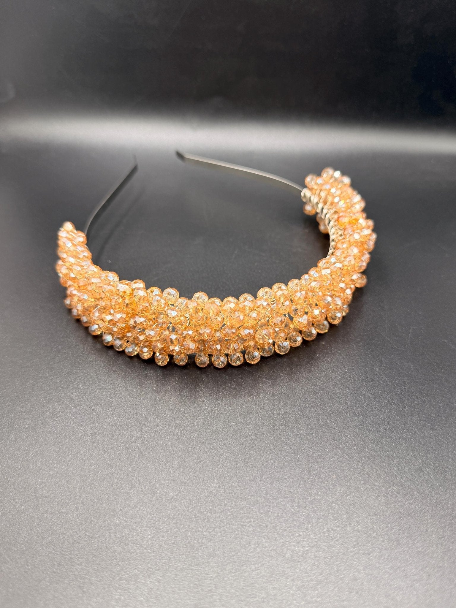 Braut Tiara Hellgold Champagner Kristall Strass Draht Haarband Haarschmuck - AVYRAA BRIDAL