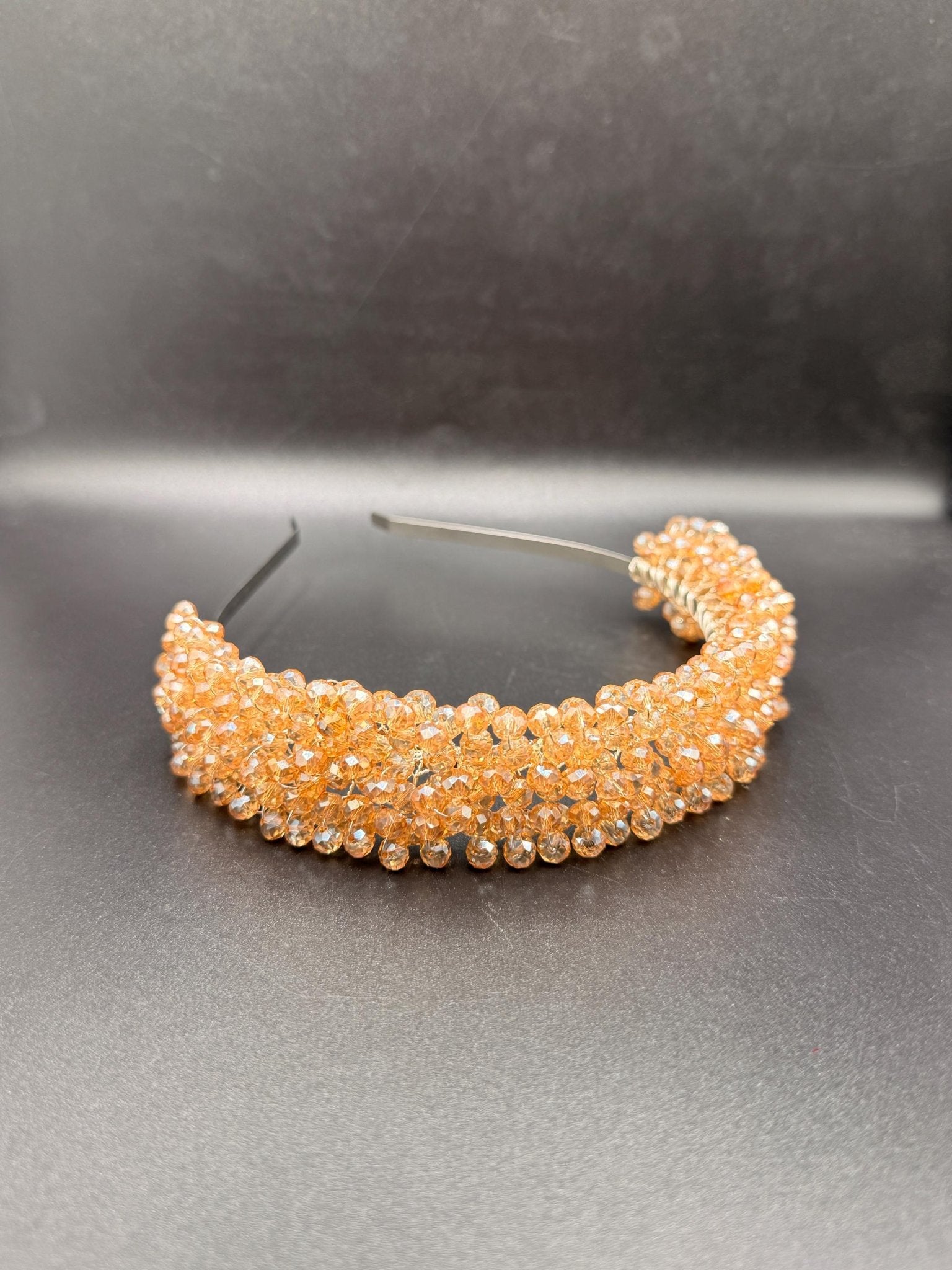 Braut Tiara Hellgold Champagner Kristall Strass Draht Haarband Haarschmuck - AVYRAA BRIDAL