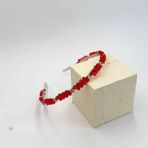 Braut Tiara Hellrot Rot Kristall Haarband Haarschmuck - AVYRAA BRIDAL