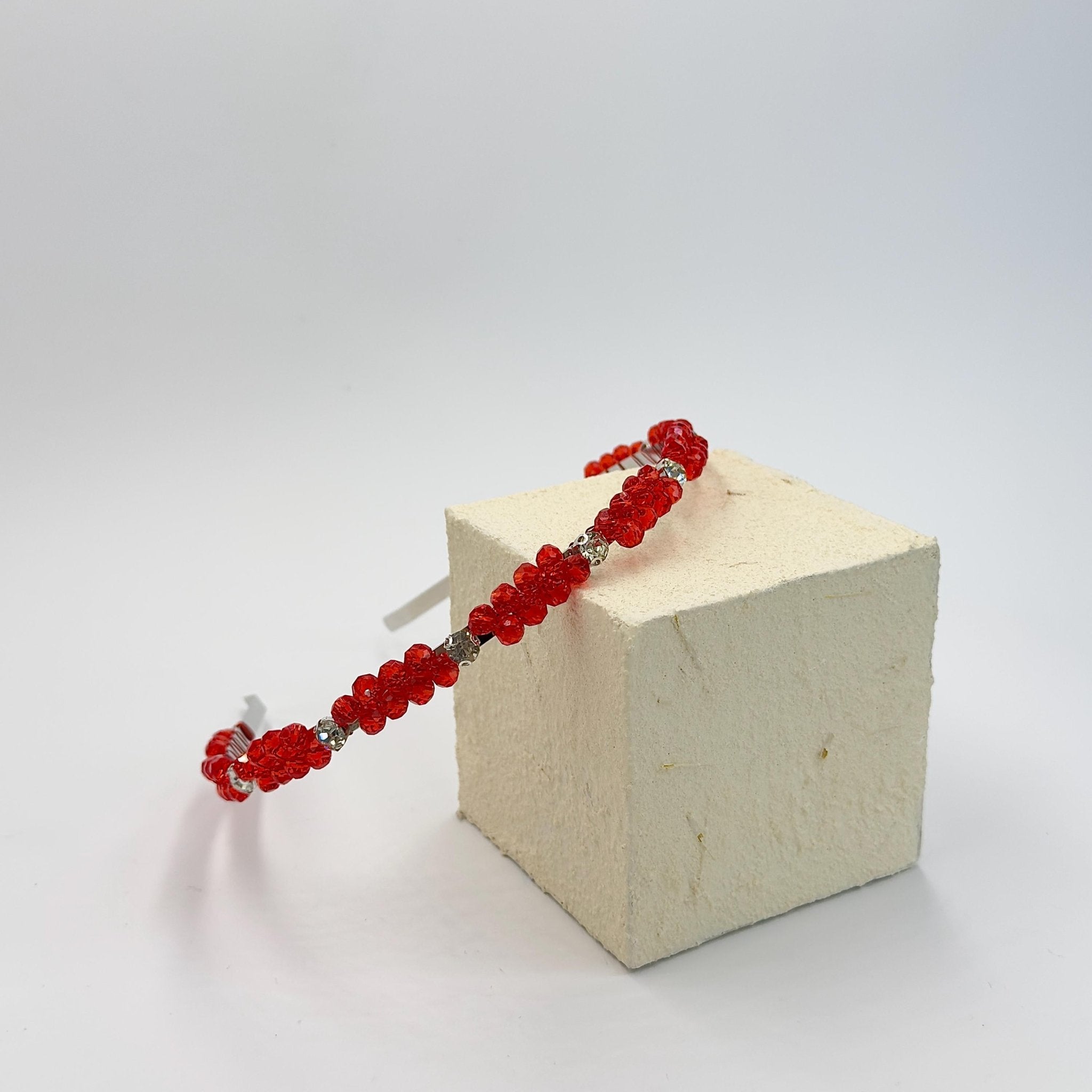 Braut Tiara Hellrot Rot Kristall Haarband Haarschmuck - AVYRAA BRIDAL