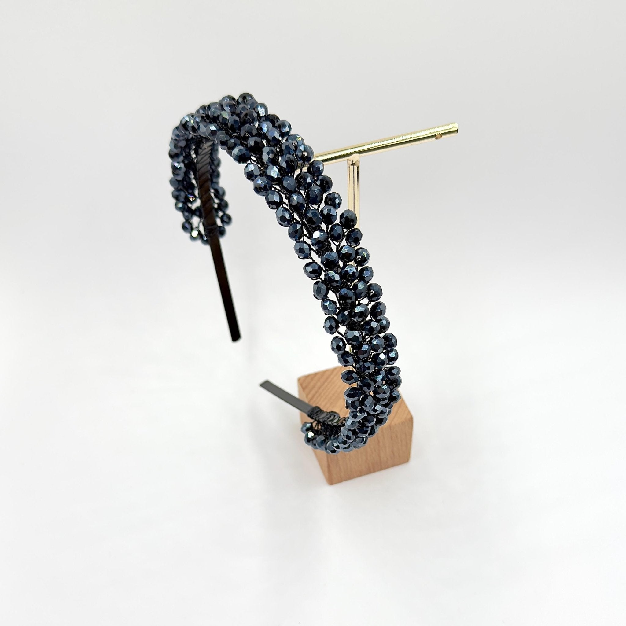 Braut Tiara Midnight Navy Kristall Draht Haarband Haarschmuck - AVYRAA BRIDAL