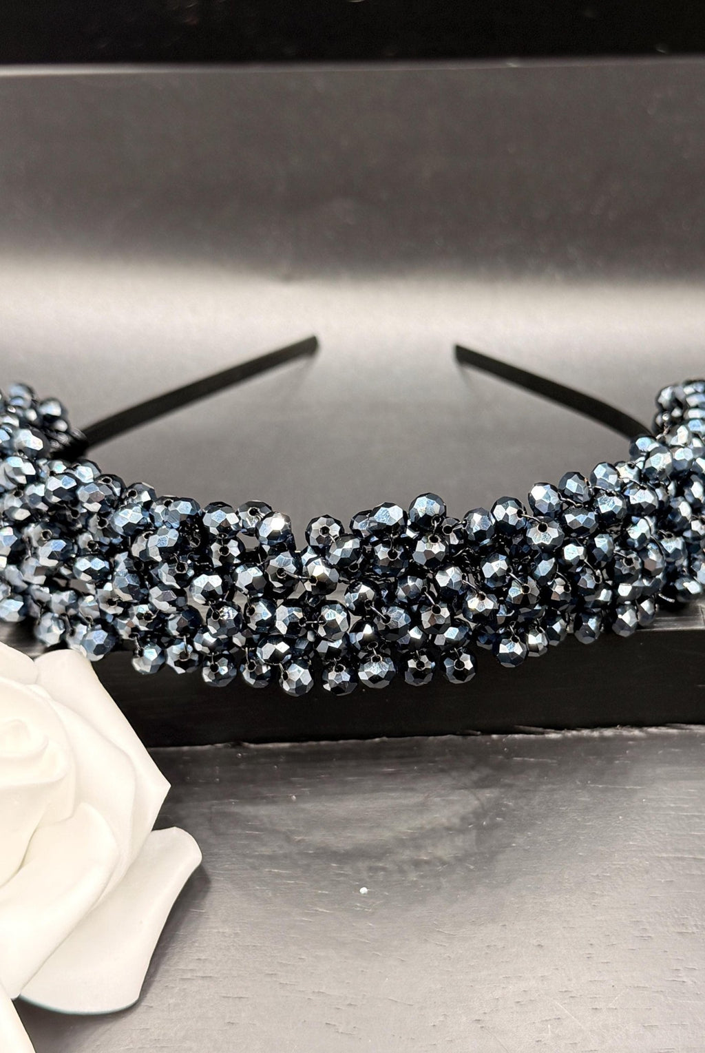 Braut Tiara Midnight Navy Kristall Strass Draht Haarband Haarschmuck - AVYRAA BRIDAL