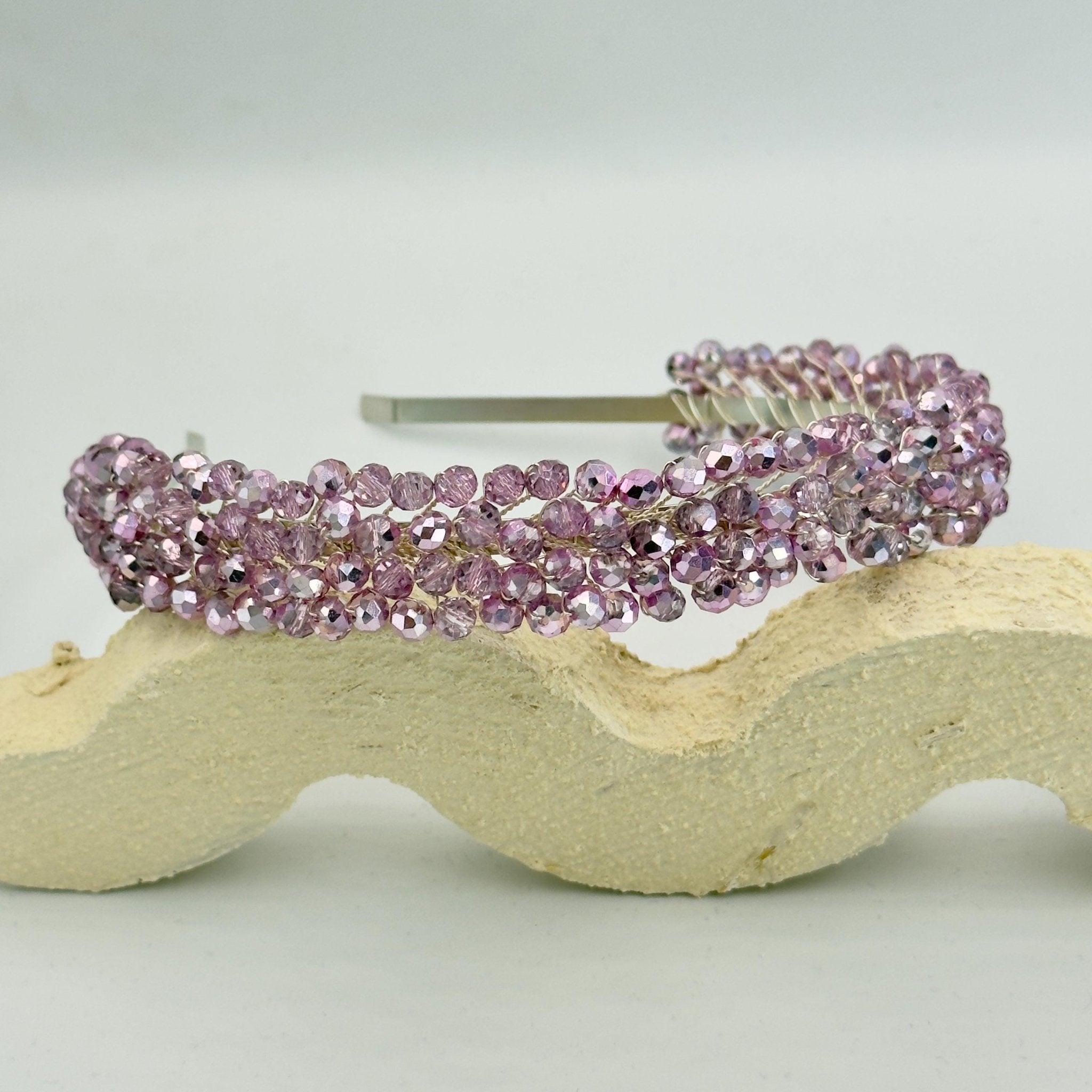 Braut Tiara Rosa Kristall Strass Draht Haarreif Haarschmuck - AVYRAA BRIDAL