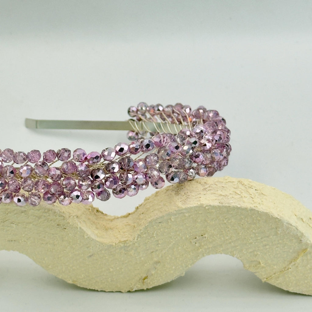 Braut Tiara Rosa Kristall Strass Draht Haarreif Haarschmuck - AVYRAA BRIDAL