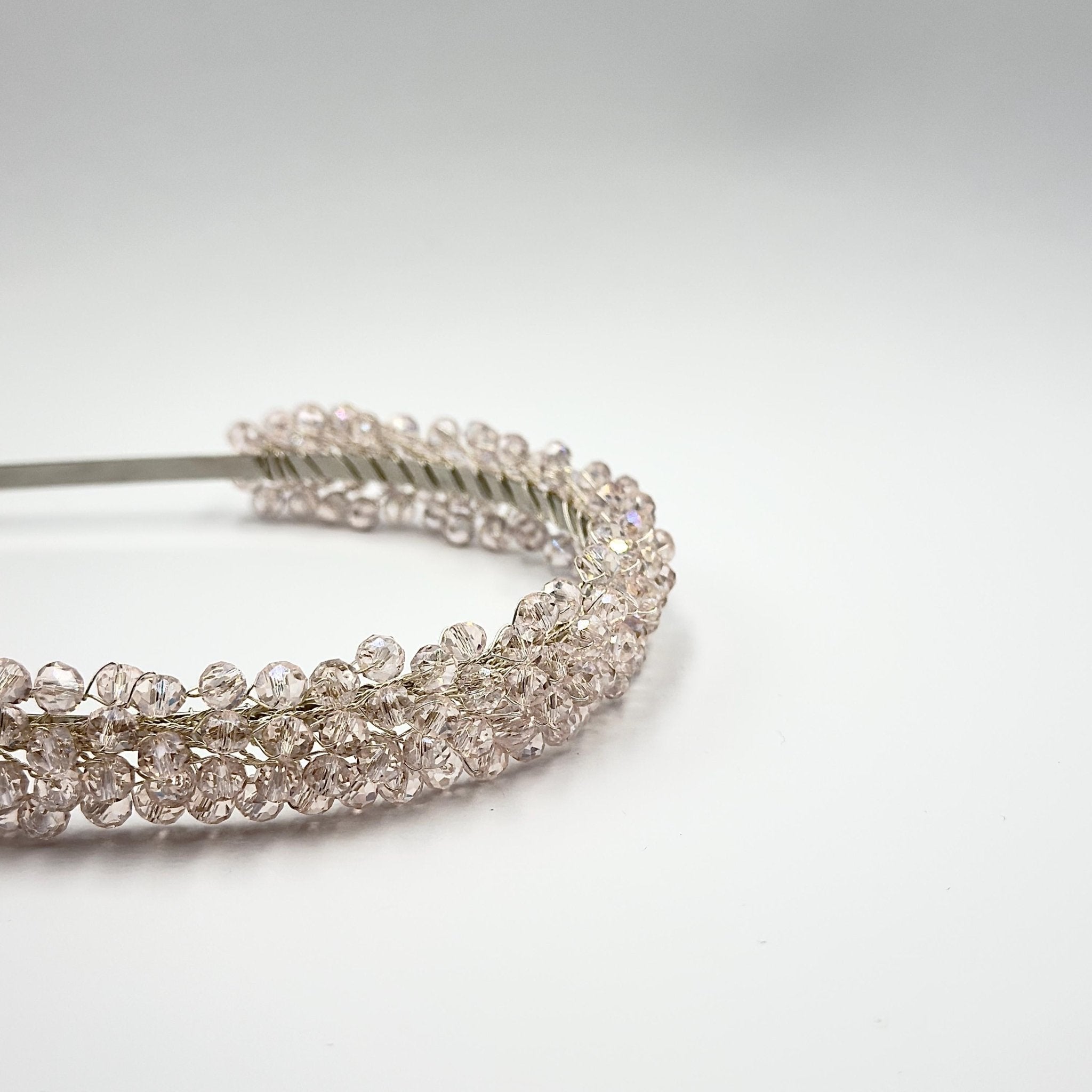 Braut Tiara Rosa Kristall Strass Draht Haarreif Haarschmuck - AVYRAA BRIDAL