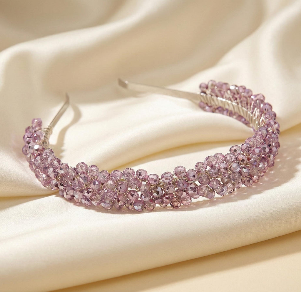 Braut Tiara Rosa Kristall Strass Draht Haarreif Haarschmuck - AVYRAA BRIDAL