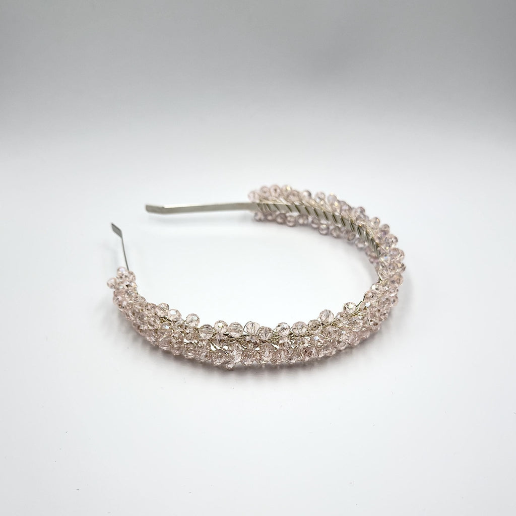 Braut Tiara Rosa Kristall Strass Draht Haarreif Haarschmuck - AVYRAA BRIDAL
