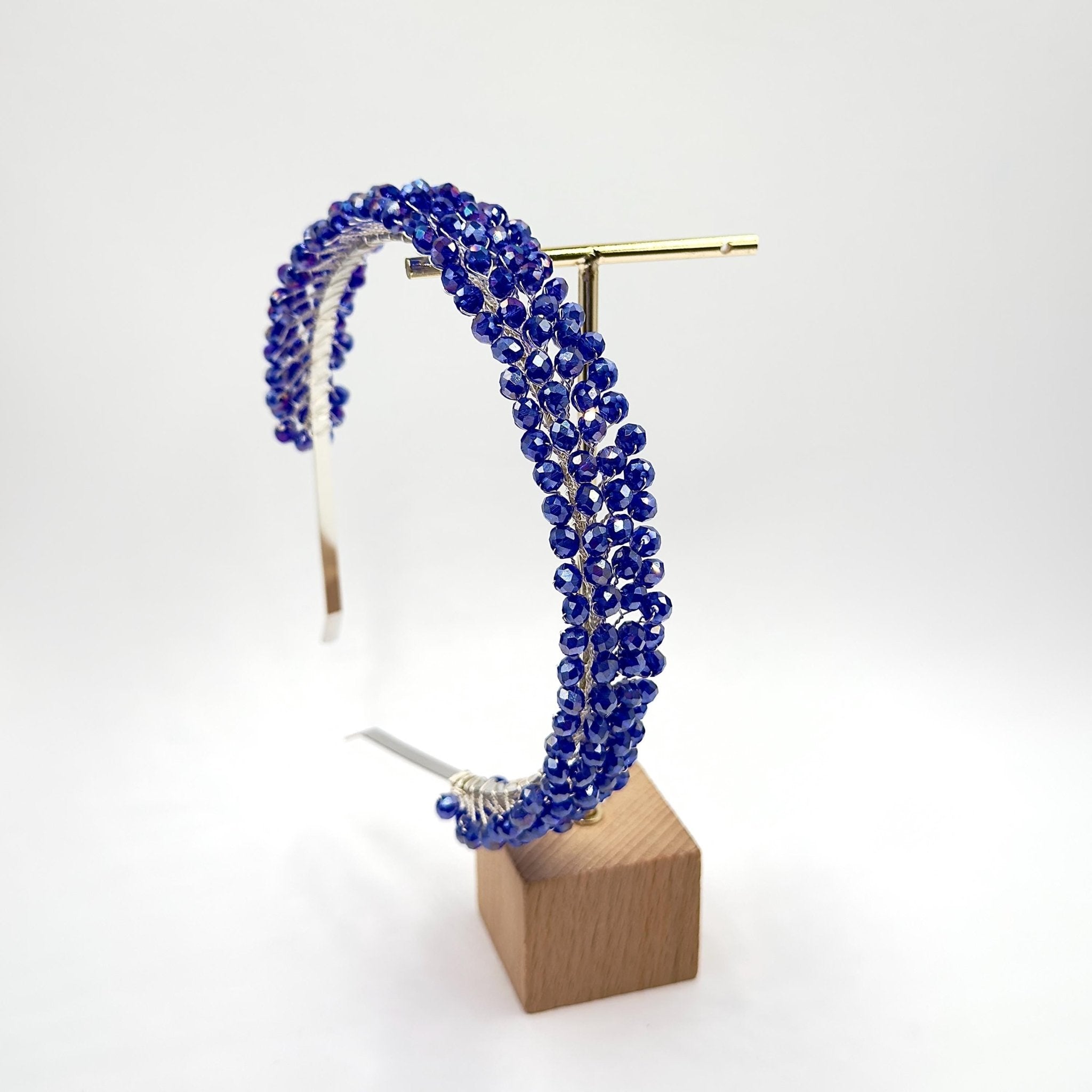 Braut Tiara Royalblau Kristall Draht Haarband Haarschmuck - AVYRAA BRIDAL