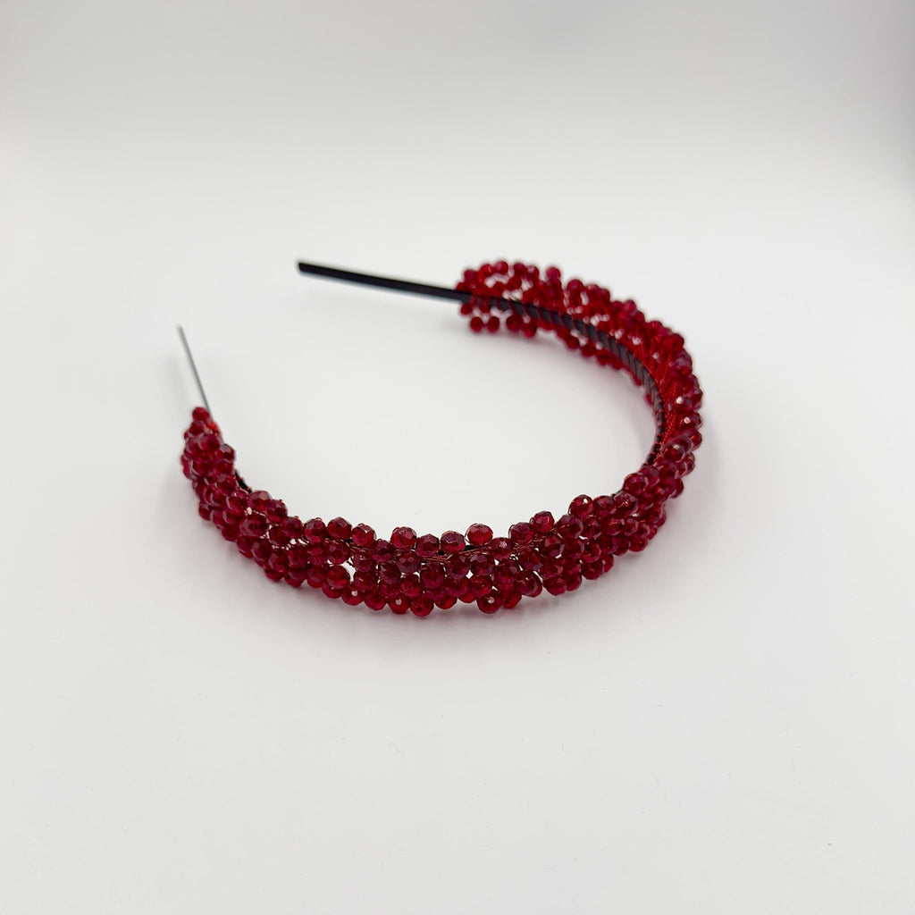Dunkelrote Kristall Braut Tiara mit feiner Drahtarbeit - AVYRAA BRIDAL