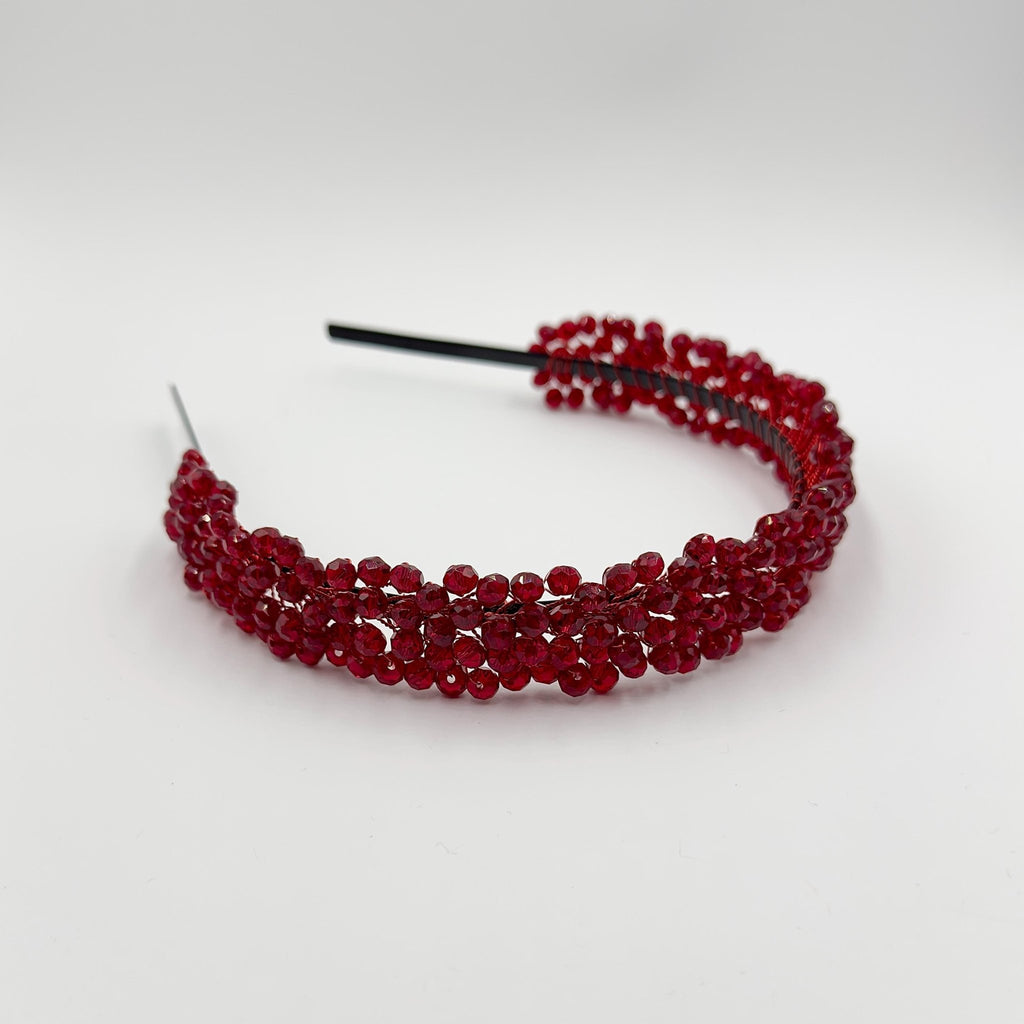 Dunkelrote Kristall Braut Tiara mit feiner Drahtarbeit - AVYRAA BRIDAL