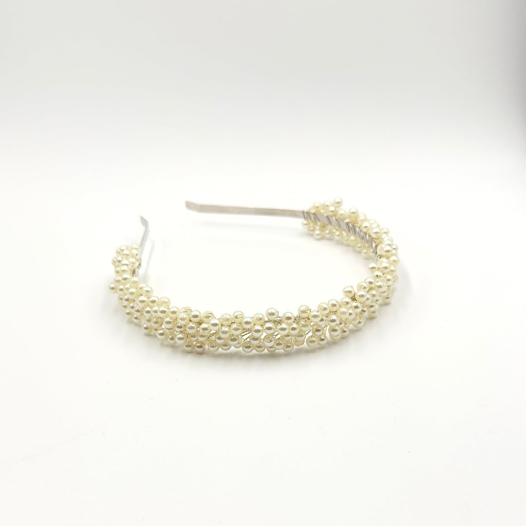 Elegante Perlen Tiara mit Kristallzweigen für Bräute - AVYRAA BRIDAL