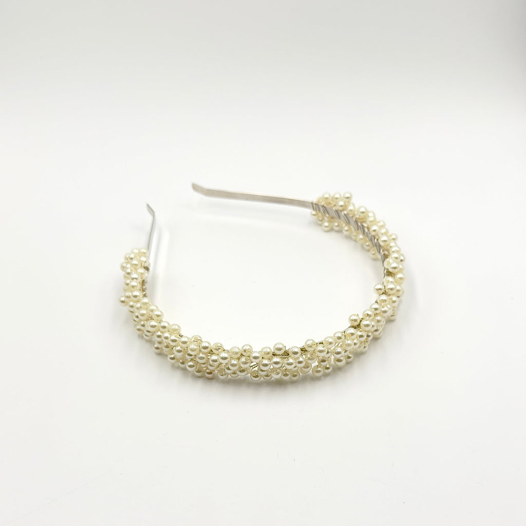 Elegante Perlen Tiara mit Kristallzweigen für Bräute - AVYRAA BRIDAL