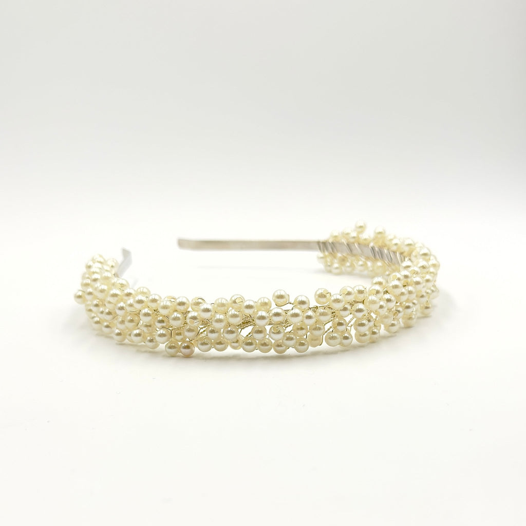 Elegante Perlen Tiara mit Kristallzweigen für Bräute - AVYRAA BRIDAL
