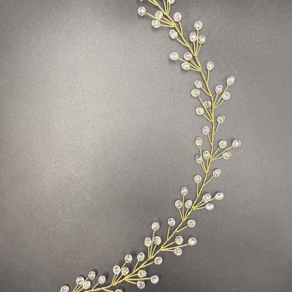 Facettierte Kristall Haarranke in Gold oder Silber - AVYRAA BRIDAL