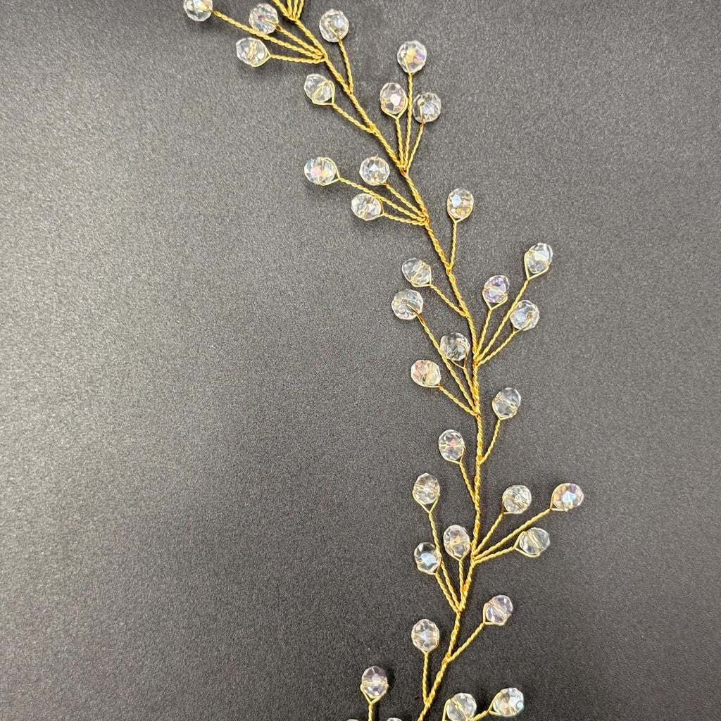 Facettierte Kristall Haarranke in Gold oder Silber - AVYRAA BRIDAL