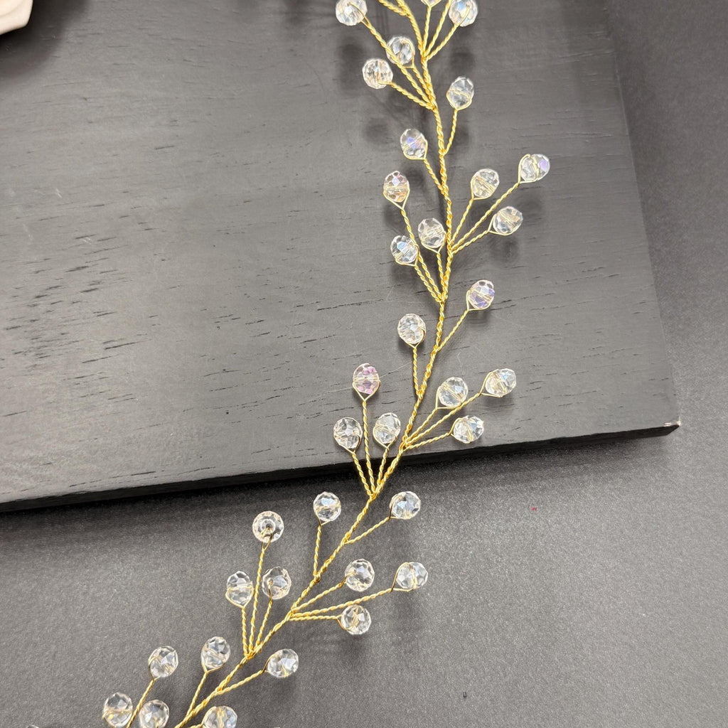 Facettierte Kristall Haarranke in Gold oder Silber - AVYRAA BRIDAL