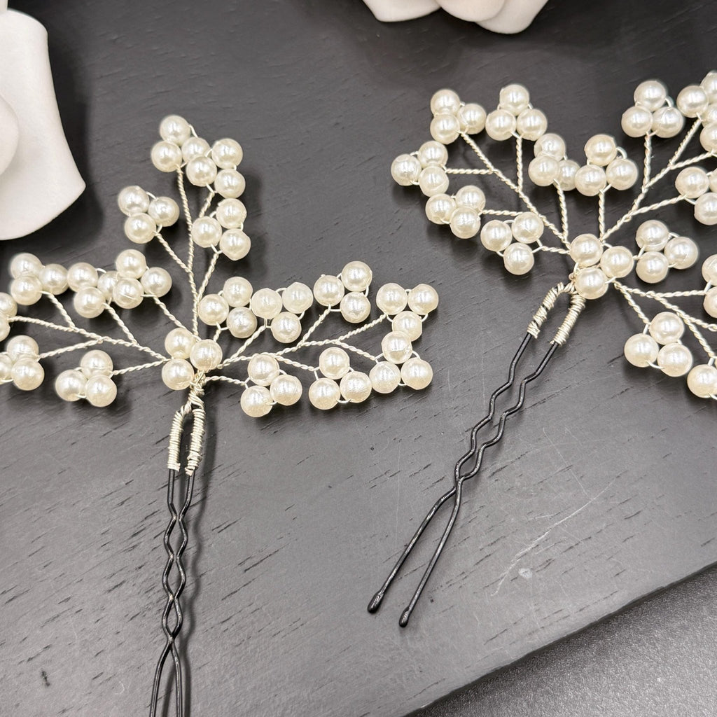 Florale Perlen Haarnadeln in Gold oder Silber - AVYRAA BRIDAL