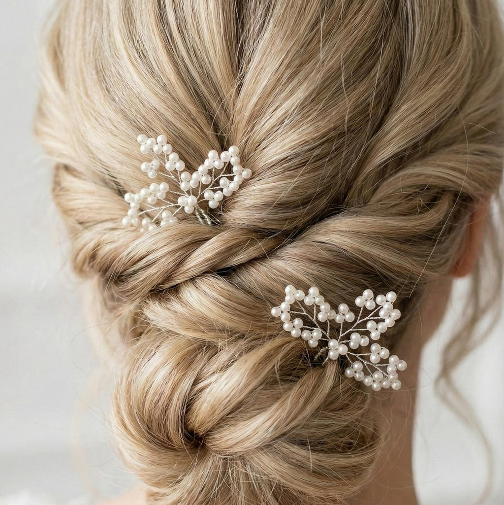 Florale Perlen Haarnadeln in Gold oder Silber - AVYRAA BRIDAL