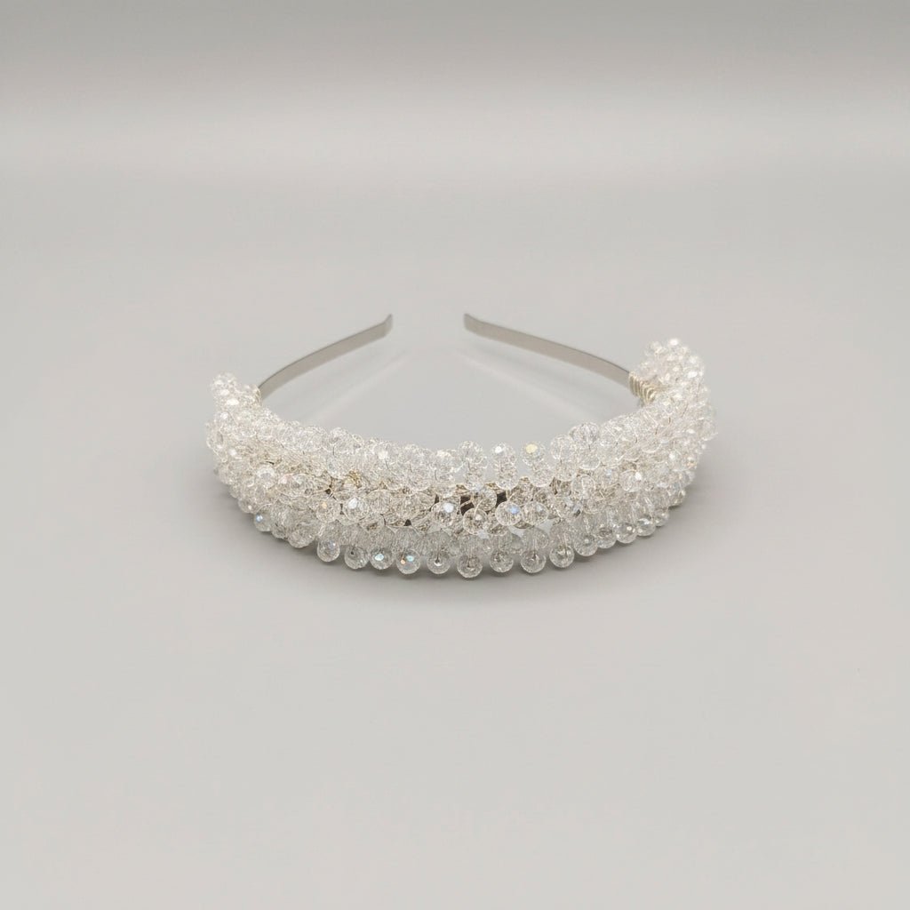 Funkelnde Kristall Braut Tiara in Silberoptik - AVYRAA BRIDAL