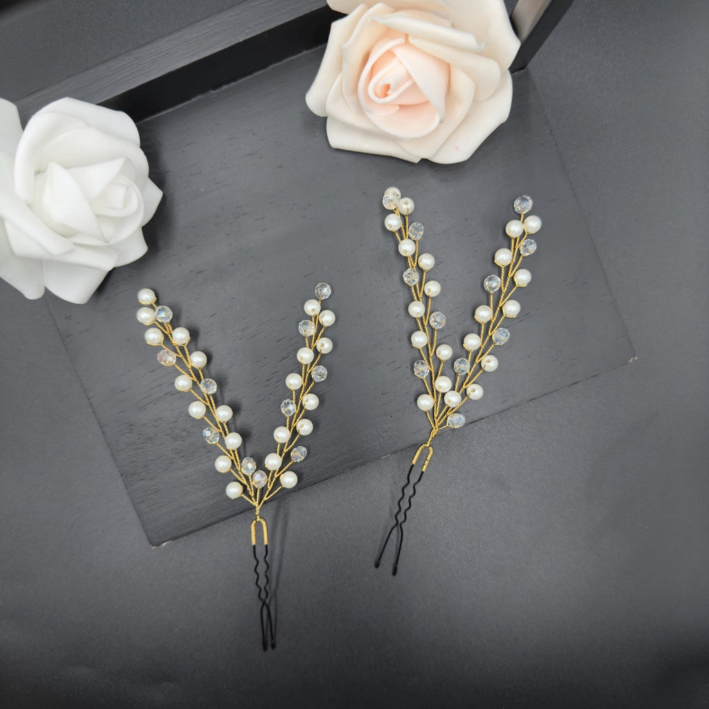 Goldene Perlen Haarnadeln für Brautfrisuren - AVYRAA BRIDAL