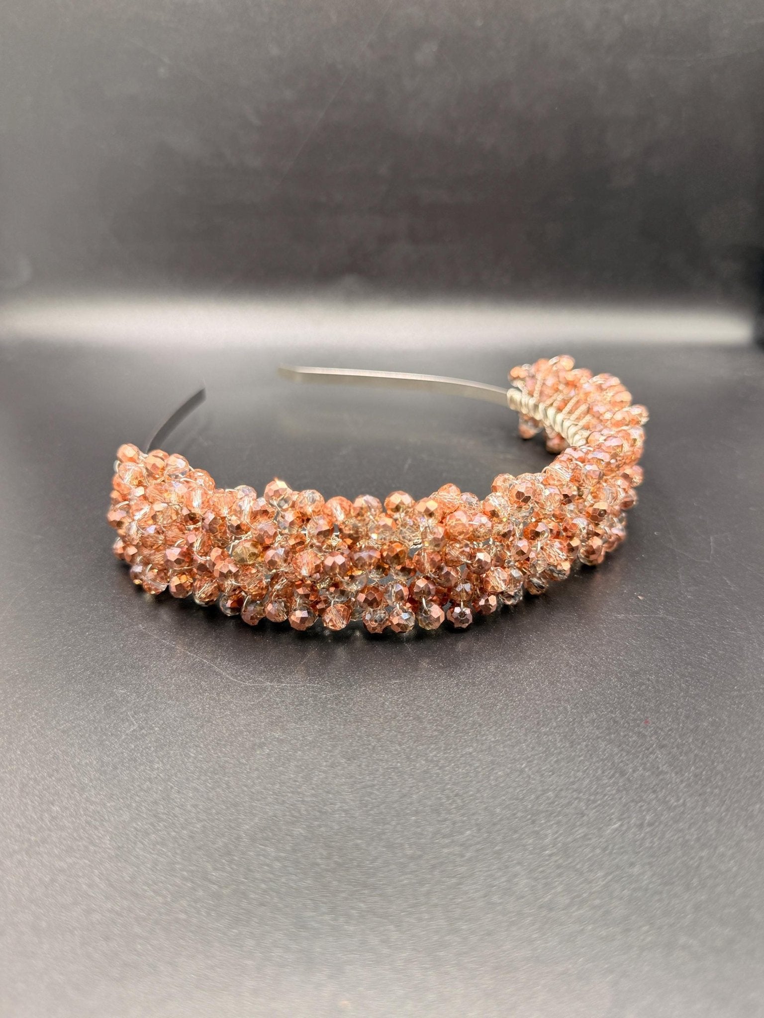 Handgefertigte Braut Tiara mit Champagner Kristallen – Eleganter Hochzeit Haarreif - AVYRAA BRIDAL