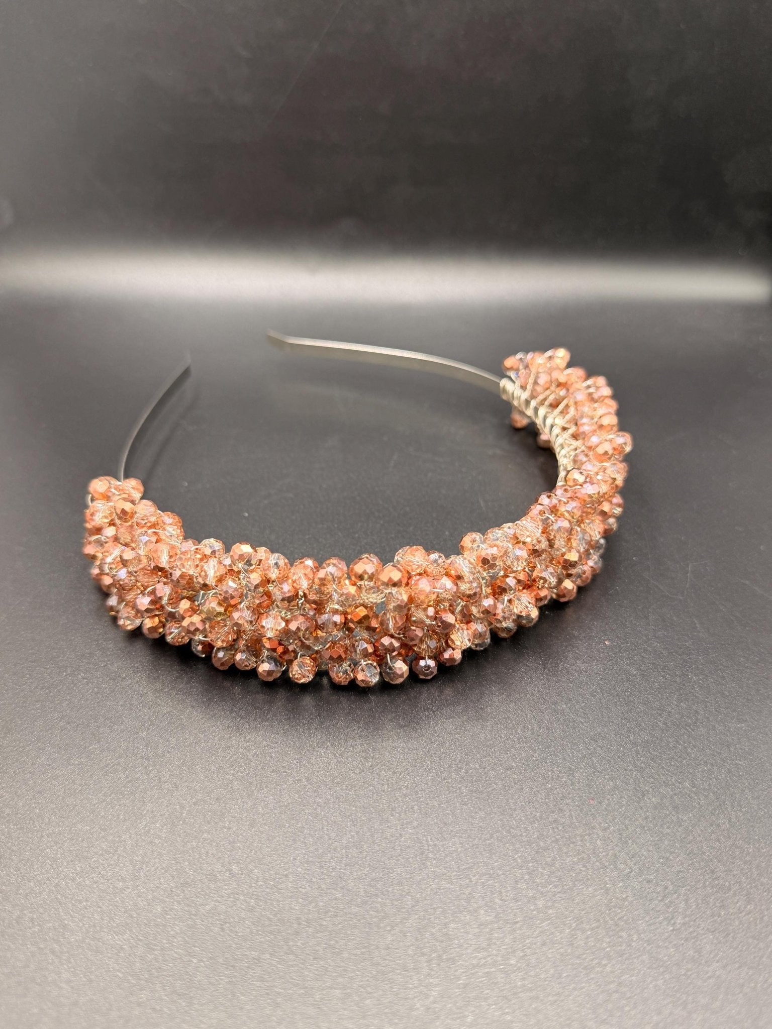 Handgefertigte Braut Tiara mit Champagner Kristallen – Eleganter Hochzeit Haarreif - AVYRAA BRIDAL