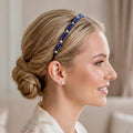 Handgefertigtes Kristall - Haarband in Saphirblau, elegante blaue Kronen - Tiara mit tiefblauen Kristallen, Braut - und Abendmode, Hochzeits - AVYRAA BRIDAL