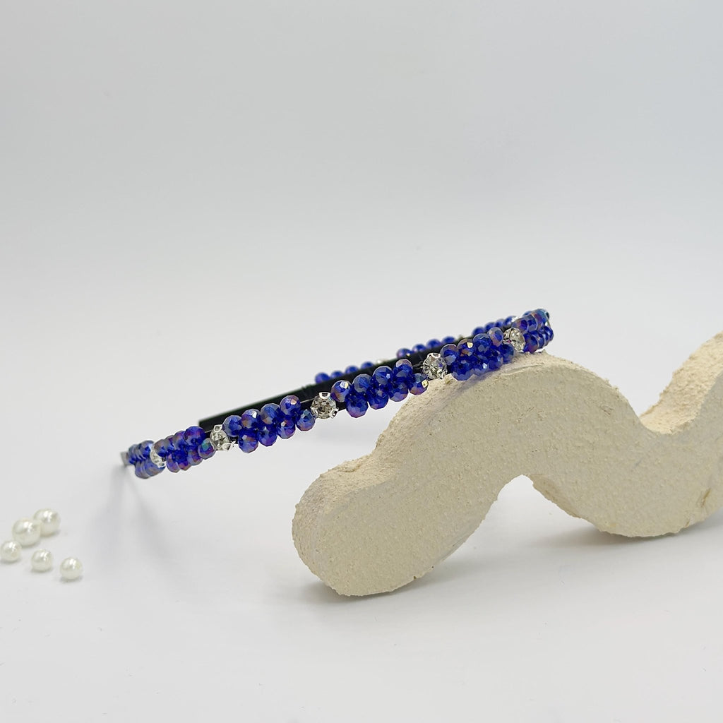Handgefertigtes Kristall - Haarband in Saphirblau, elegante blaue Kronen - Tiara mit tiefblauen Kristallen, Braut - und Abendmode, Hochzeits - AVYRAA BRIDAL