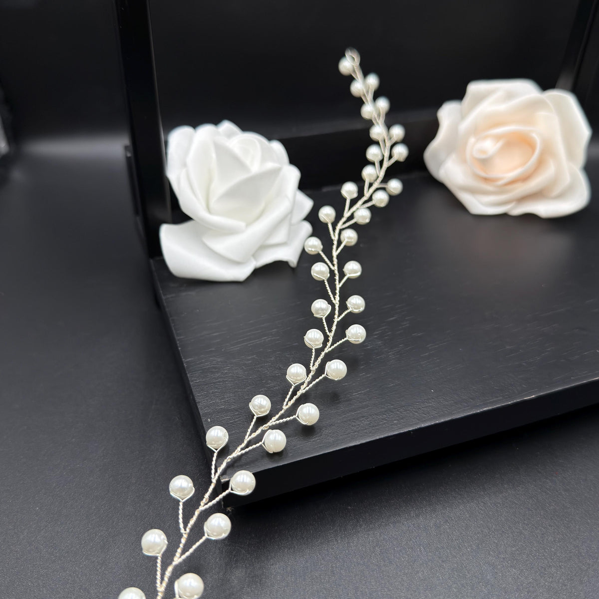 Pearl Bridal Hair Vine | Flexible Gold- or Silver-Tone Wedding Hair Accessory