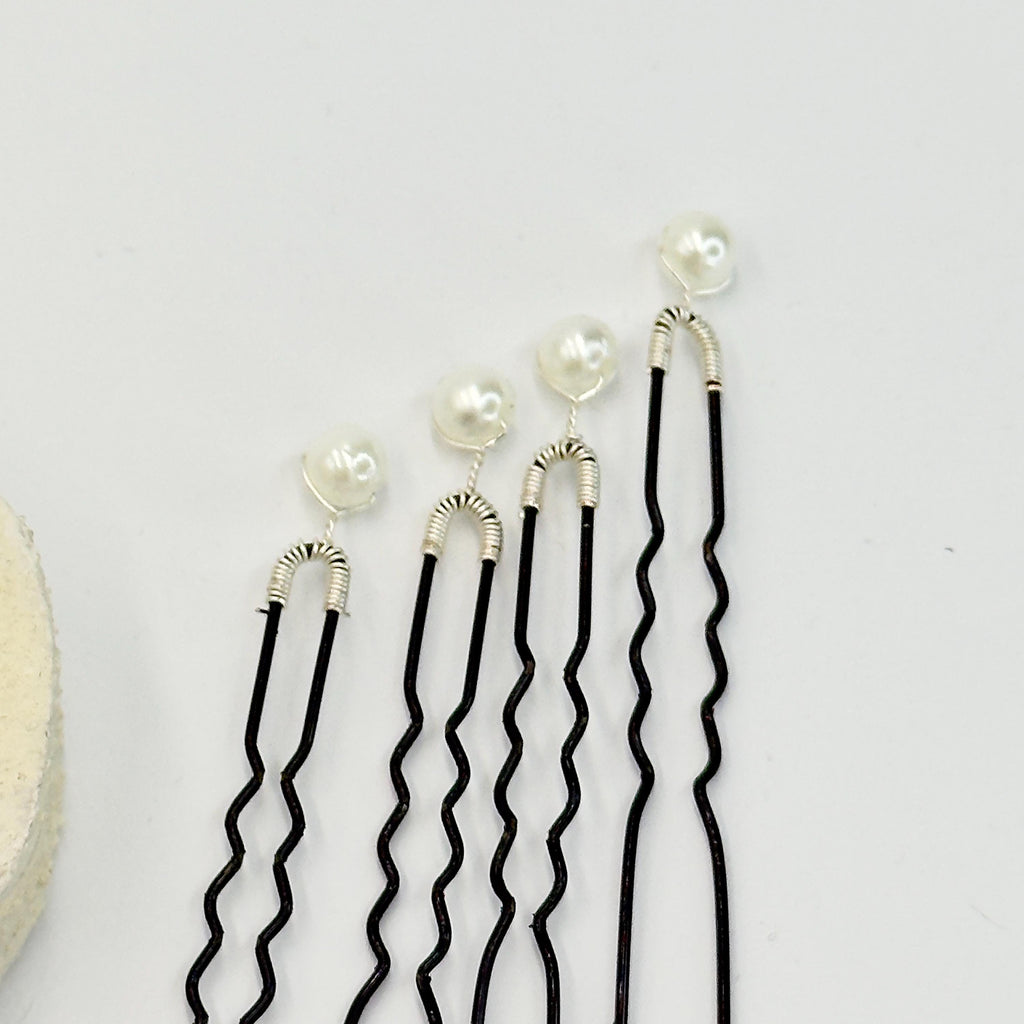 12-Piece Bridal Pearl Hair Pin Set | Three Sizes for Buns and Braids