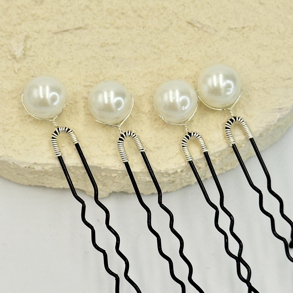 12-Piece Bridal Pearl Hair Pin Set | Three Sizes for Buns and Braids