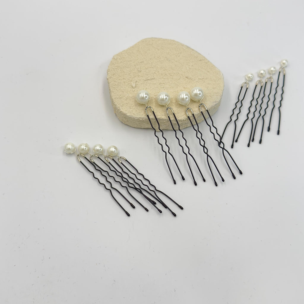 12-Piece Bridal Pearl Hair Pin Set | Three Sizes for Buns and Braids