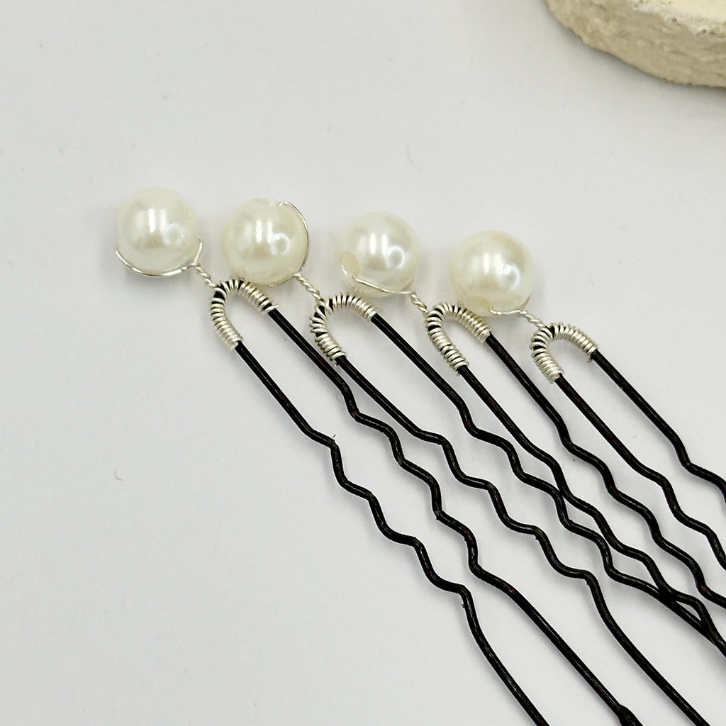 12-Piece Bridal Pearl Hair Pin Set | Three Sizes for Buns and Braids