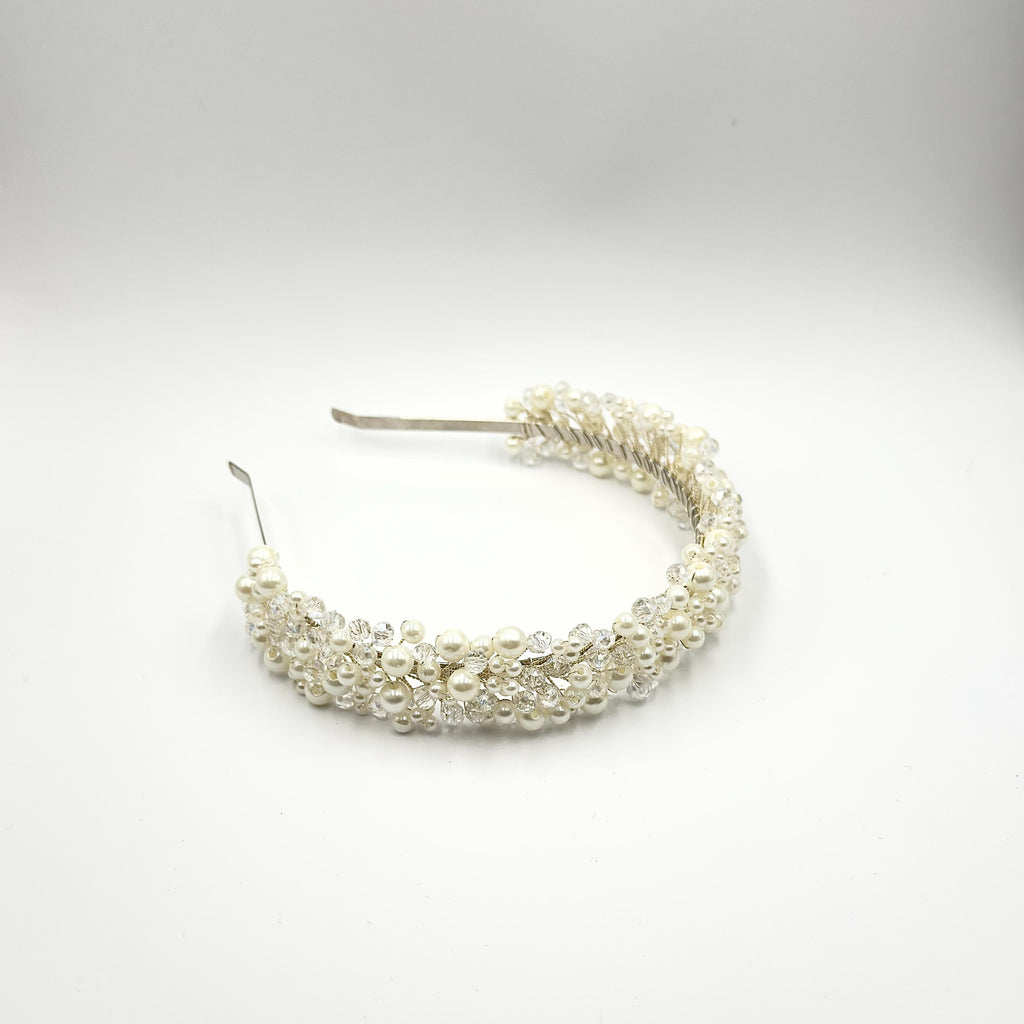 Braut Haarreif Kristall Perlen Draht Haarband Haarschmuck
