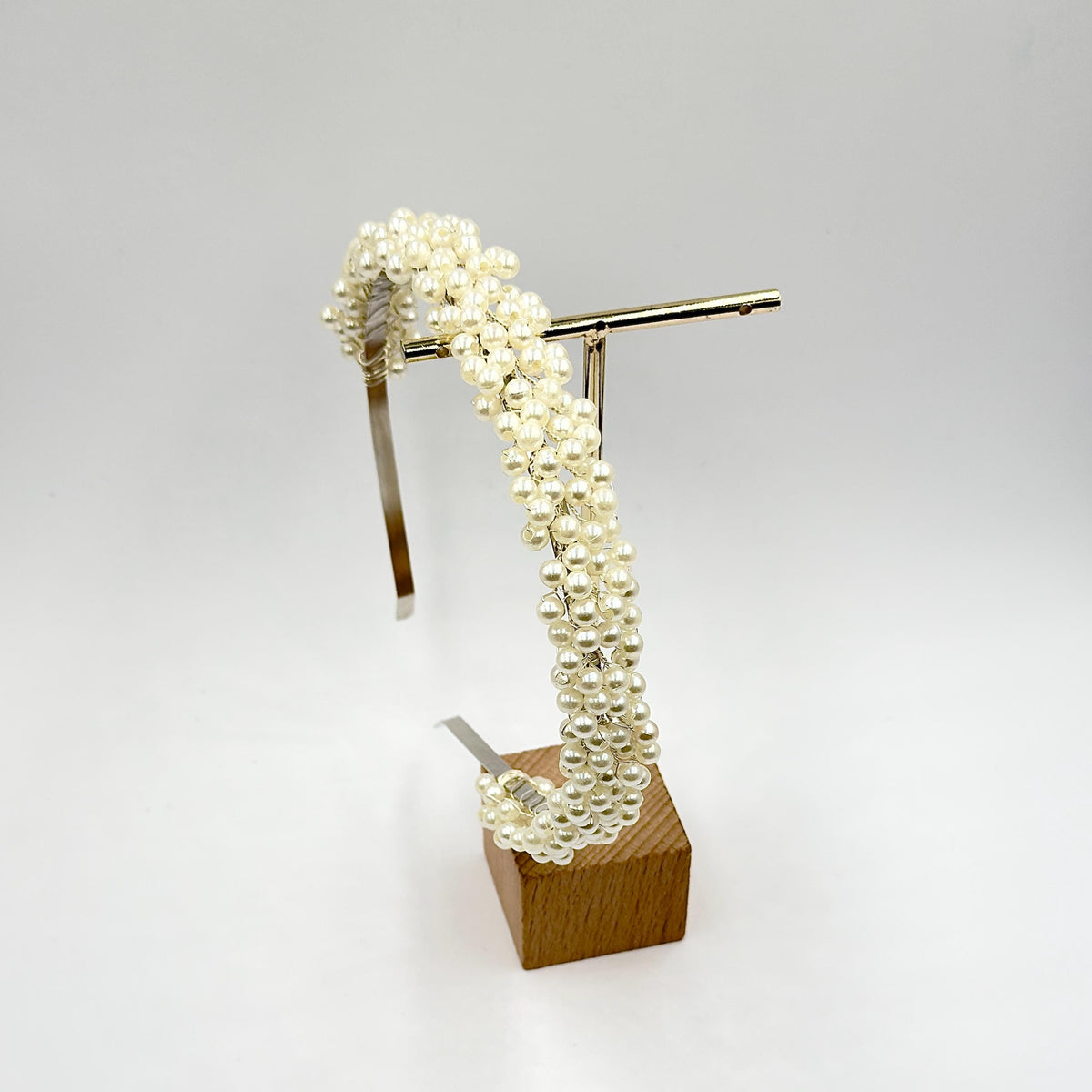 Bridal Headband with 5 mm Pearls | Delicate Handmade Wedding Hairpiece