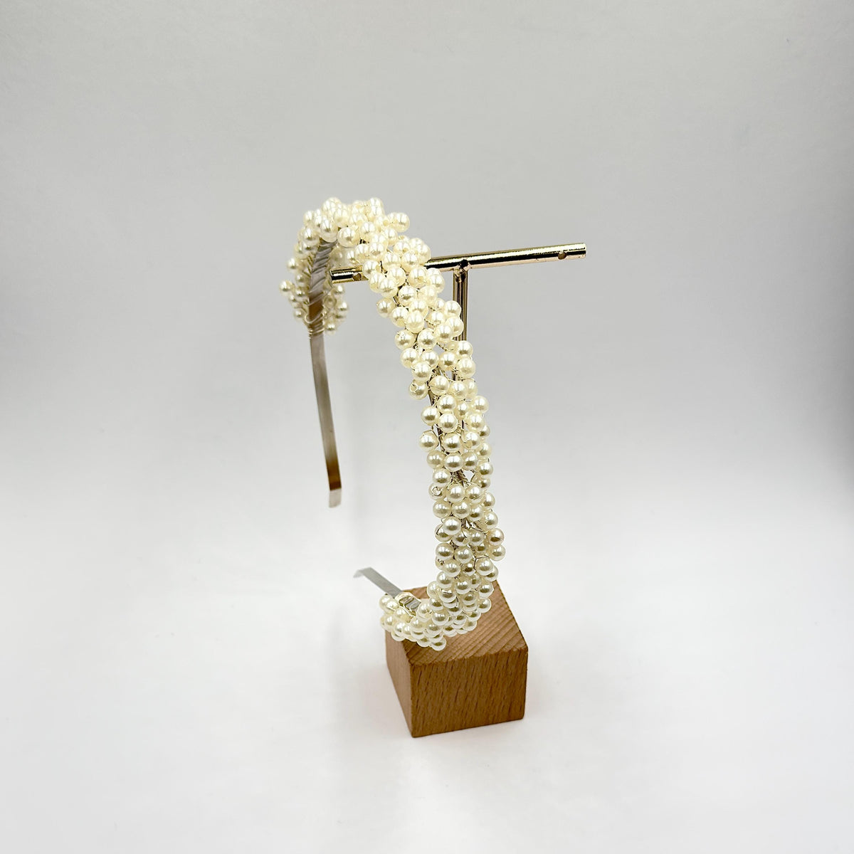 Bridal Headband with 5 mm Pearls | Delicate Handmade Wedding Hairpiece