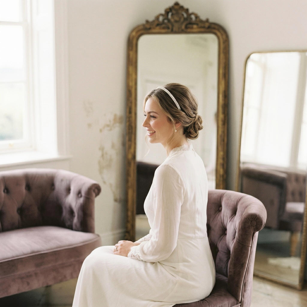 Slim Pearl Bridal Headband | Multi-Row Classic Wedding Hair Accessory