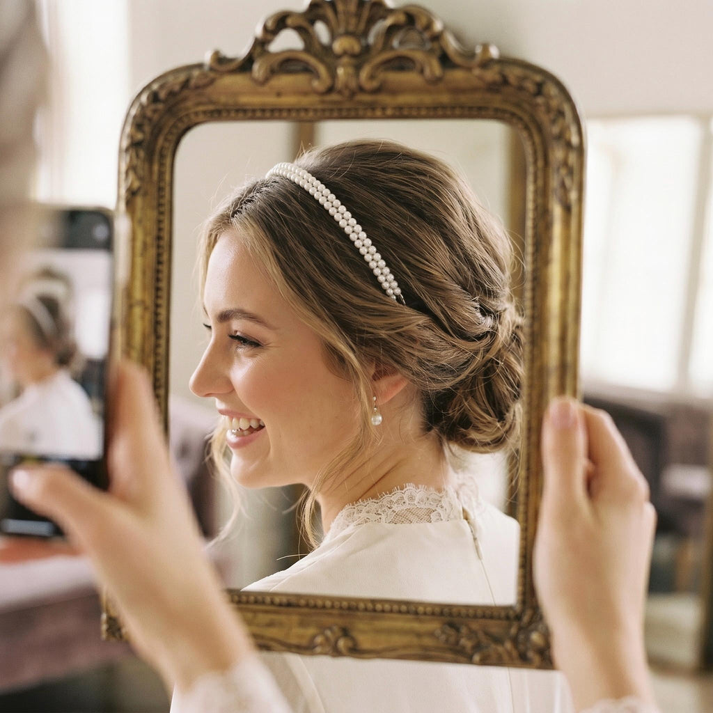 Slim Pearl Bridal Headband | Multi-Row Classic Wedding Hair Accessory