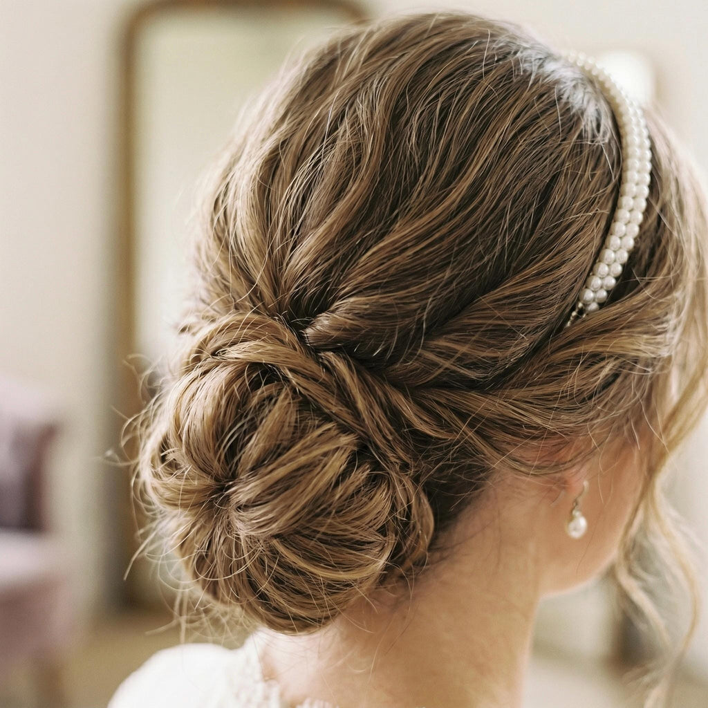 Slim Pearl Bridal Headband | Multi-Row Classic Wedding Hair Accessory