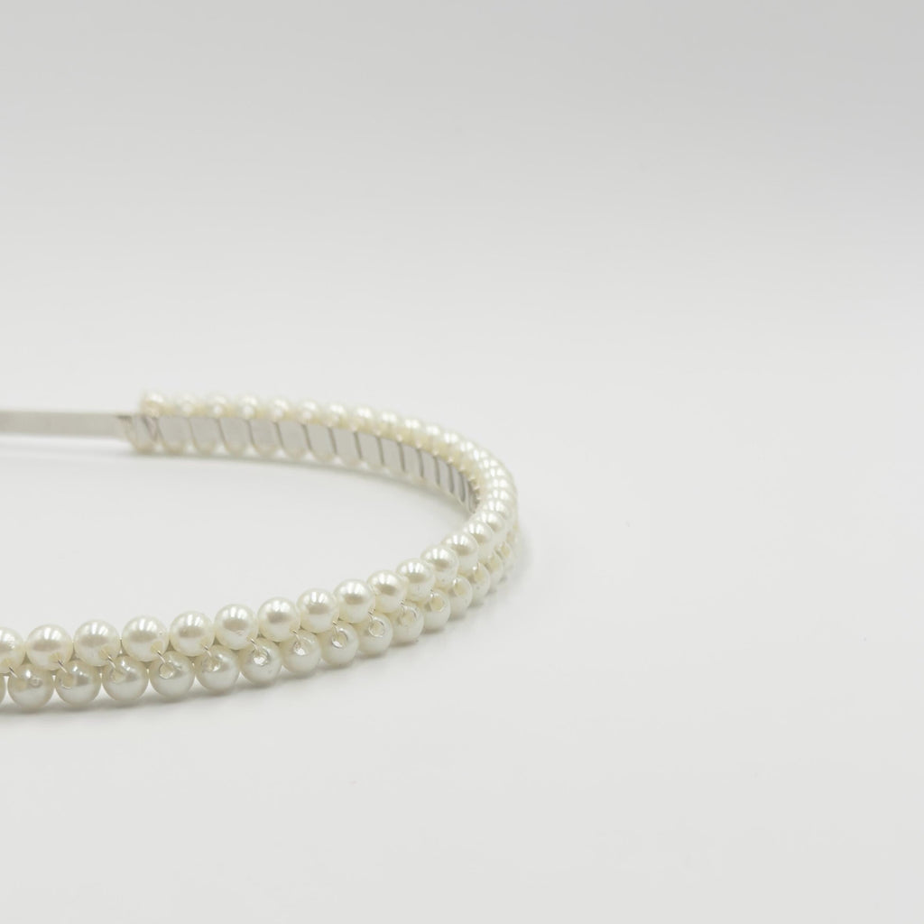 Slim Pearl Bridal Headband | Multi-Row Classic Wedding Hair Accessory