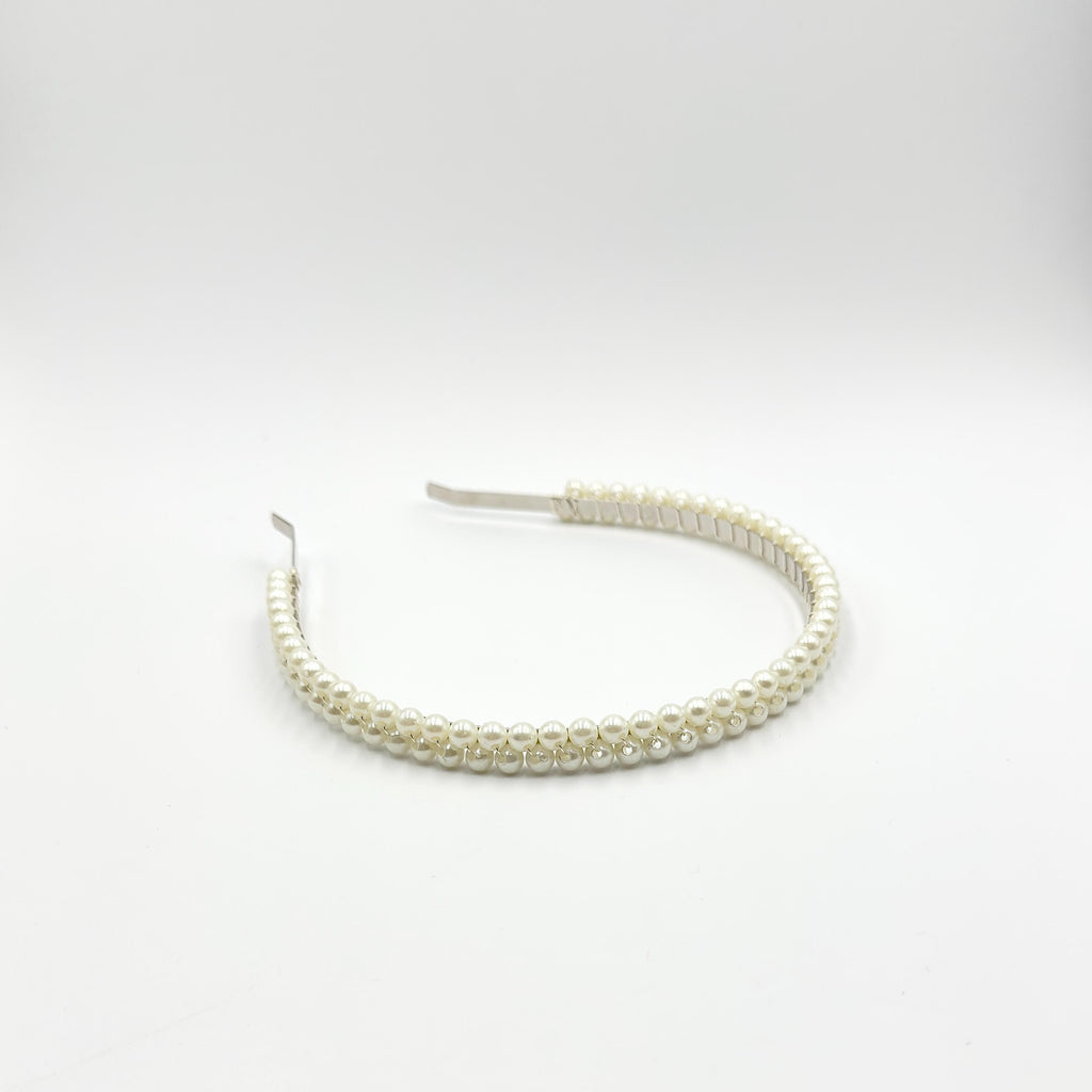 Slim Pearl Bridal Headband | Multi-Row Classic Wedding Hair Accessory