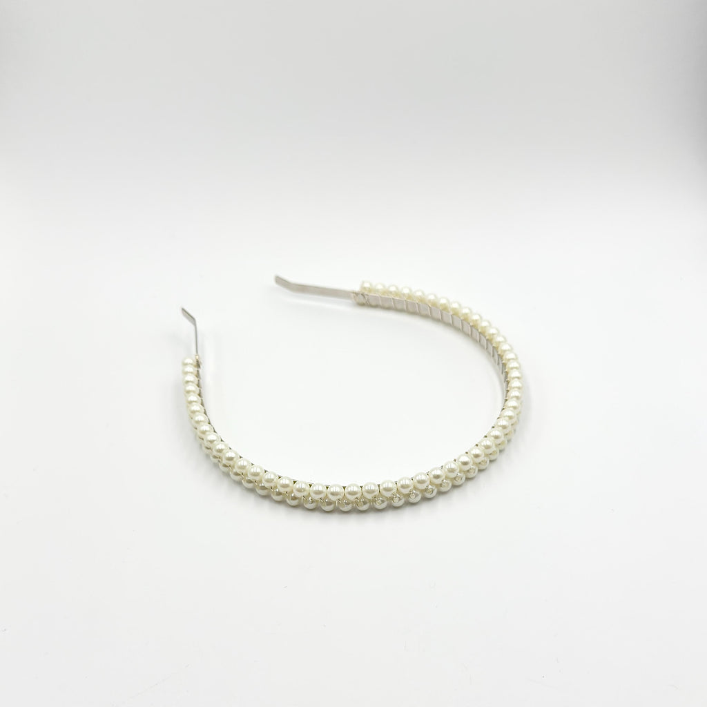 Slim Pearl Bridal Headband | Multi-Row Classic Wedding Hair Accessory