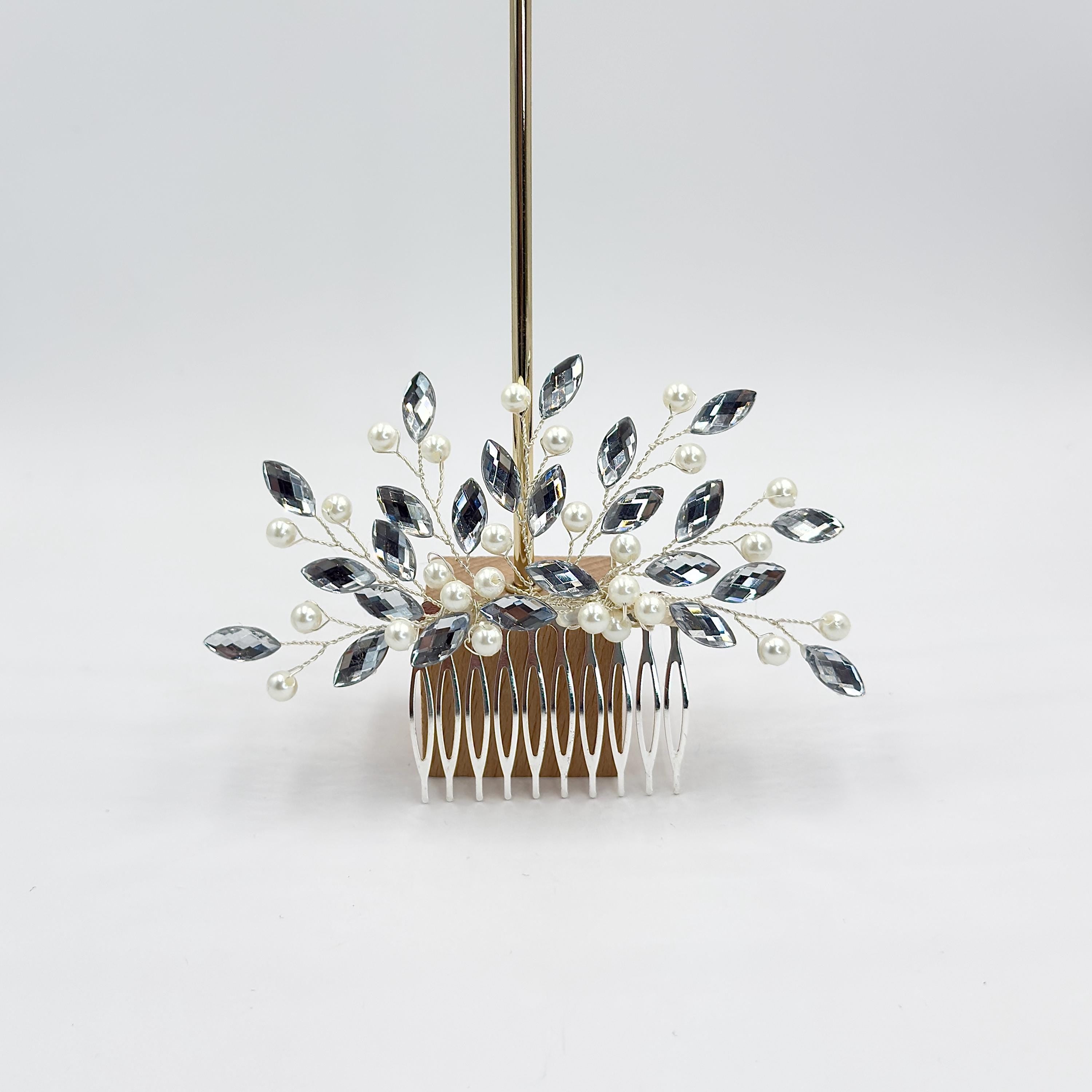 Braut Haarkamm mit funkelnden Ziersteinen, Bridal Crystal Comb, Wedding Hair Accessory, Rhinestone Hair Piece